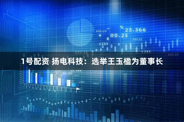 1号配资 扬电科技：选举王玉楹为董事长